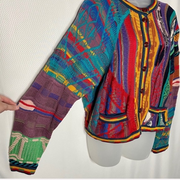 Cuggi vintage rainbow Roman Numerals 80’s cardigan - Picture 5 of 9